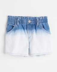 22G1-015 H&M Cotton Denim Paper-bag Shorts - 8-10 tuổi