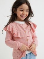 22G1-011 H&M Textured-knit Cardigan - Áo khoác - Áo lạnh - Áo len bé gái