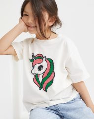 22G2-004 H&M T-shirt with Motif - Áo thun bé gái
