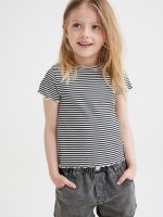 22G3-010 H&M Ribbed Cotton Jersey Top - HÀNG GIẢM GIÁ