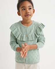 22G3-011 H&M Textured-knit Cardigan - 2-4 tuổi