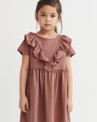 22G3-017 H&M Flounce-trimmed Dress - 4 tuổi