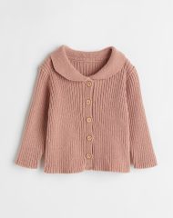 22S1-001 H&M Ribbed cotton cardigan - Áo khoác - Áo lạnh - Áo len bé gái