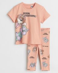 22S1-002 H&M 2-piece printed set - Đồ bộ cho bé gái