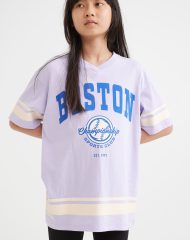 22S1-069 H&M Oversized Cotton T-shirt - Từ 14 tuổi trở lên