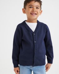 22S1-118 H&M Fine-knit Cotton Cardigan - Áo Khoác - Áo lạnh - Áo len bé trai