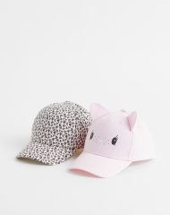 22S1-096 H&M 2-pack Cotton Twill Caps - Phụ kiện & giày dép cho bé