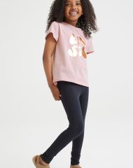 22S1-051 H&M 2-piece Cotton Jersey Sibling Set - Đồ bộ cho bé gái