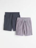 22S2-034 H&M 2-pack Sweatshorts - 10-12 tuổi