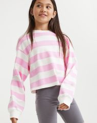 22S2-011 H&M 2-piece Sweatshirt and Bike Shorts Set - BÉ GÁI