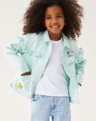 22S3-005 H&M Printed Twill Jacket - Áo khoác - Áo lạnh - Áo len bé gái