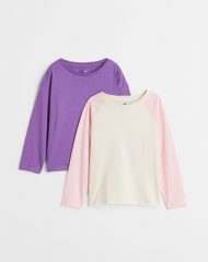 23M1-001 H&M 2-pack Cotton Jersey Tops - 3 tuổi