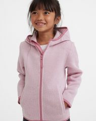 23M1-003 H&M Hooded Fleece Jacket - Áo khoác - Áo lạnh - Áo len bé gái