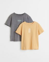 23M1-016 H&M 2-pack Cotton T-shirts - Áo thun bé trai