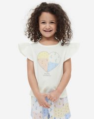 23A1-005 H&M Flutter-sleeved Jersey Top - 6-8 tuổi