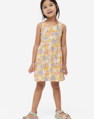 23A1-021 H&M Patterned Cotton Dress - 6-8 tuổi