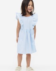 23A1-029 H&M Flounce-trimmed Jersey Dress - 7 tuổi