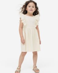 23A1-027 H&M Flounce-trimmed Jersey Dress - 6-8 tuổi