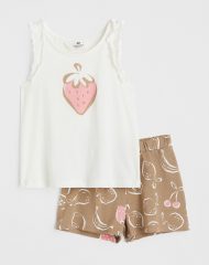 23A2-018 H&M 2-piece Cotton Set - Đồ bộ cho bé gái