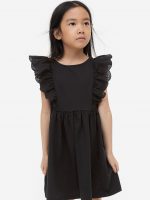 23Y1-005 H&M Flounce-trimmed Jersey Dress - Váy, đầm bé gái
