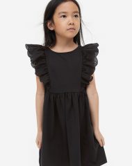 23Y1-005 H&M Flounce-trimmed Jersey Dress - Váy, đầm bé gái