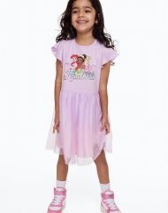 23Y1-008 H&M Printed Tulle Dress - 6-8 tuổi