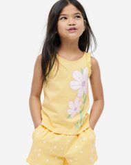 23Y2-010 H&M Ruffle-trimmed Tank Top - Áo thun bé gái