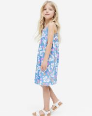 23Y2-022 H&M Patterned Cotton Dress - Váy, đầm bé gái