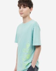 23Y2-127 H&M Printed cotton T-shirt - 10-12 tuổi
