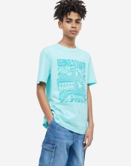 23Y2-122 H&M Printed cotton T-shirt - BÉ TRAI