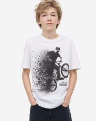23Y2-141 H&M Printed Jersey T-shirt - 12-14 tuổi