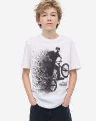 23Y2-141 H&M Printed Jersey T-shirt - 9-10 tuổi