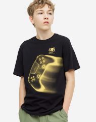 23Y2-139 H&M Printed Jersey T-shirt - 12-14 tuổi