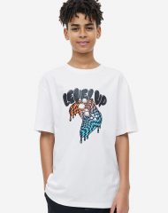 23Y2-136 H&M Printed Jersey T-shirt - Từ 14 tuổi trở lên