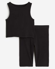 23Y2-058 H&M 2-piece Ribbed Jersey Set - 11-12 tuổi