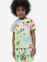 23U1-009 H&M Printed Jersey Top - HÀNG GIẢM GIÁ