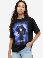 23U2-043 H&M Printed Cotton T-shirt - 12-14 tuổi
