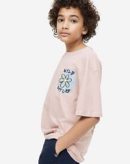 23U2-128 H&M Printed Jersey T-shirt - 12-14 tuổi