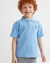 23U2-094 H&M Cotton Piqué Polo Shirt - 2-4 tuổi