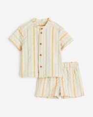 23U2-077 H&M 2-piece Seersucker Set - Đồ bộ cho bé trai