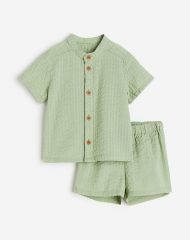 23U2-076 H&M 2-piece Seersucker Set - 12-18 tháng