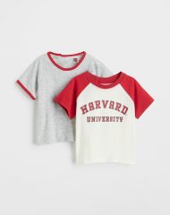 23U2-071 H&M 2-pack Printed T-shirts - BÉ TRAI