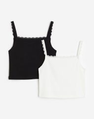 23U2-062 H&M 2-pack Lace-trimmed Tank Tops - Category