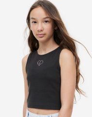 23U2-061 H&M Ribbed Tank Top - Áo thun bé gái