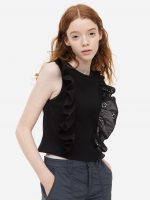 23U2-058 H&M Flounce-trimmed Sleeveless Top - 10-12 tuổi