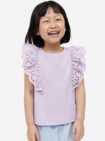 23L1-010 H&M Eyelet Embroidery-detail Top - 4-6 tuổi