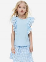 23L1-011 H&M Eyelet Embroidery-detail Top - 4-6 tuổi