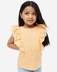 23L1-016 H&M Eyelet Embroidery-detail Top - Category