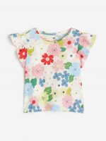 23L1-018 H&M Flutter-sleeved Jersey Top - HÀNG GIẢM GIÁ