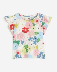 23L1-018 H&M Flutter-sleeved Jersey Top - Category